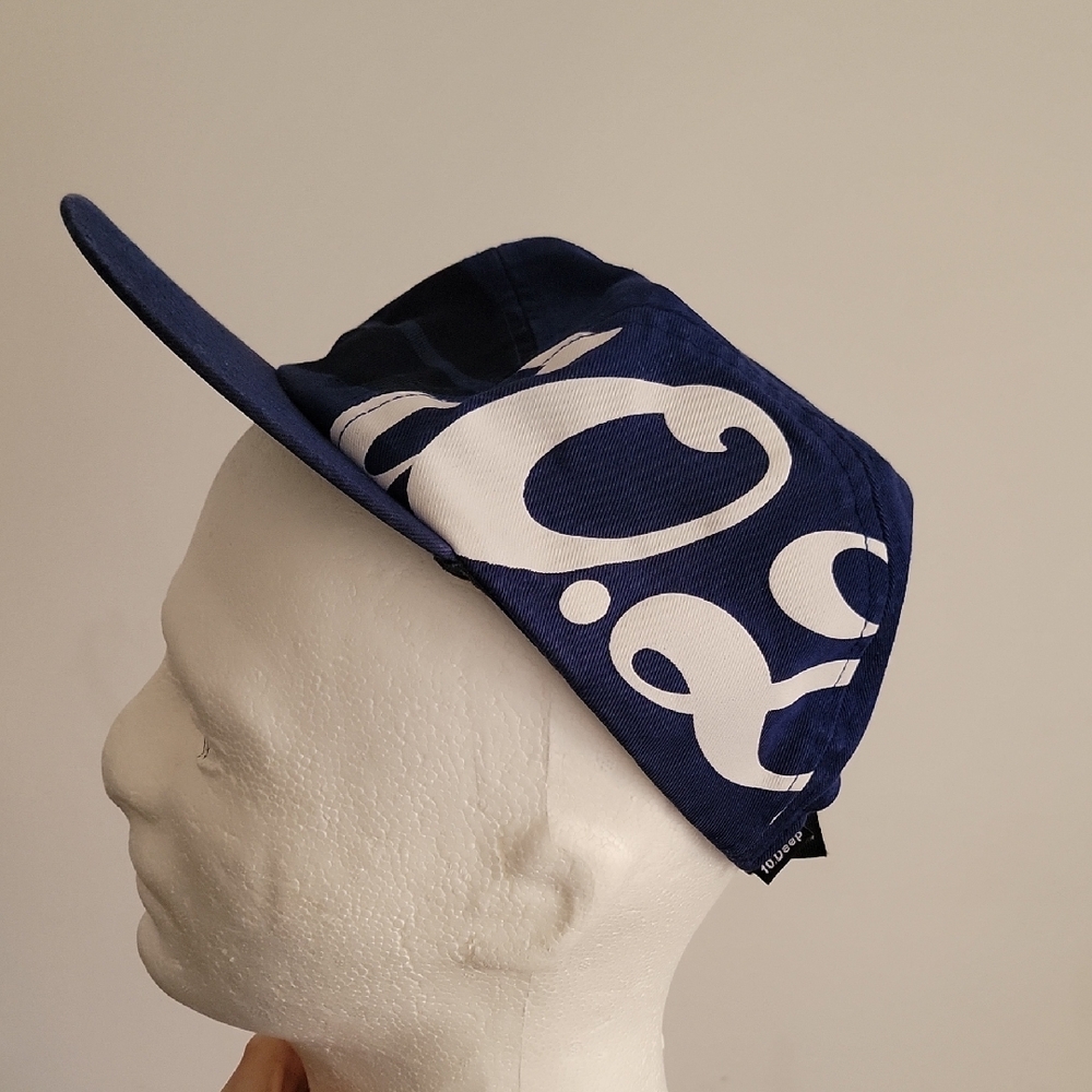 Vintage 10.Deep Navy and White Strapback Cap